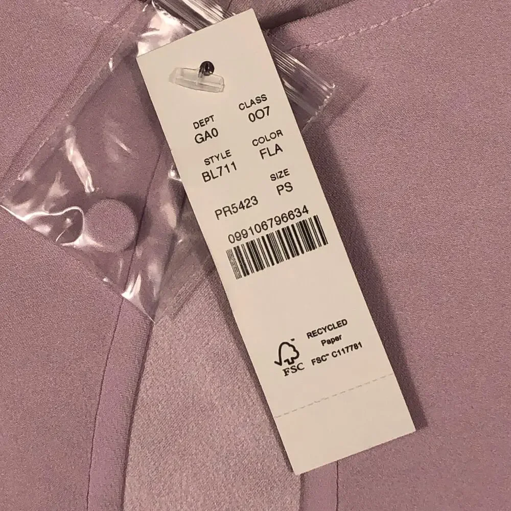 J Crew Purple Puff Sleeve Keyhole Neckline Crepe Top Blouse BL711 Small Petite